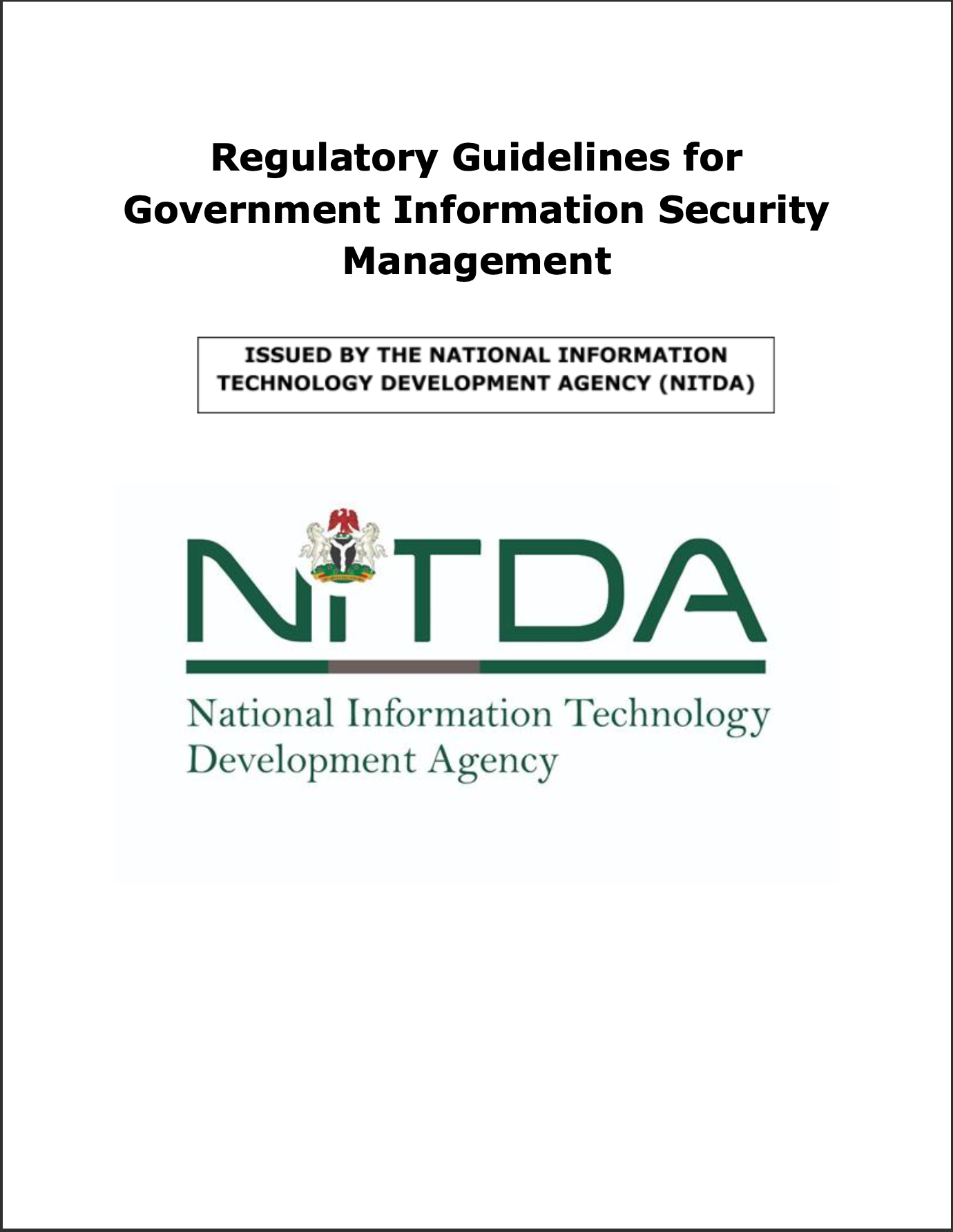 Regulatory Guidelines for Government Information Security Management